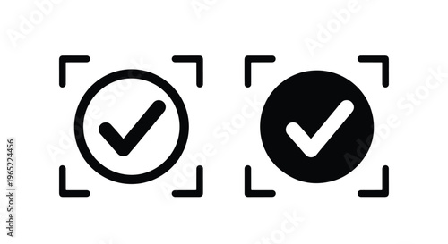 Check mark verification vector icon set - logo icons vector set. Blue, Black and white icons