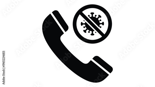 No coronavirus phone call symbol