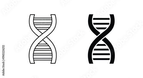 Dna helix genetic science icon set - logo icons vector set. Blue, Black and white icons
