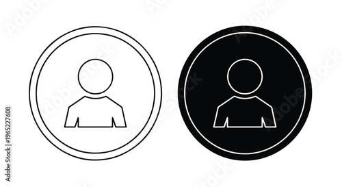 User profile avatar vector icon set - Minimalist, flat icon, outline, glyph, linear, clipart, sticker - icon set