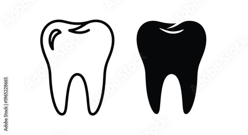 Dental tooth icon set for oral health - Solid vector icons - Clipart, sticker - icon set