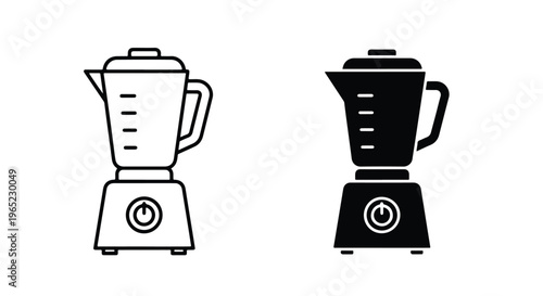 Kitchen blender appliance icon set - Solid vector icons - Clipart, sticker - icon set