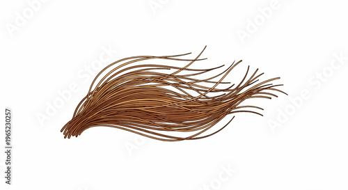 Detailed illustration of light brown strands of wavy, flowing hair