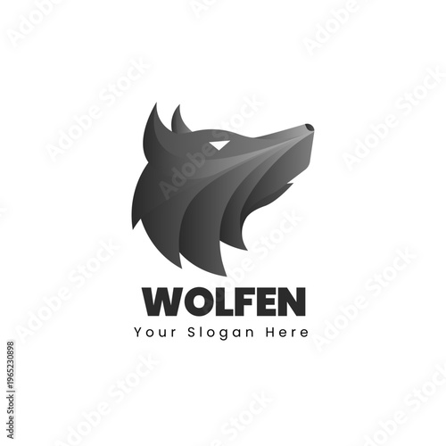 Modern Gradient Style Wolf Head Creative Business Brand Logo