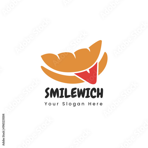 Minimalist Creative Delicious Smilewich Food Logo Design for Culinary Business