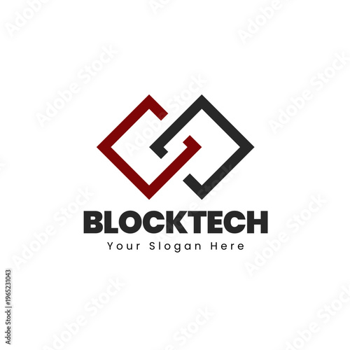 Minimalist Interlocking Square Shape Symbol Elegant Professional Business Logo