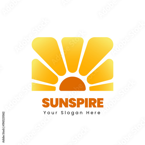 Modern Gradient Sun Icon with Rays Logo for Company Branding