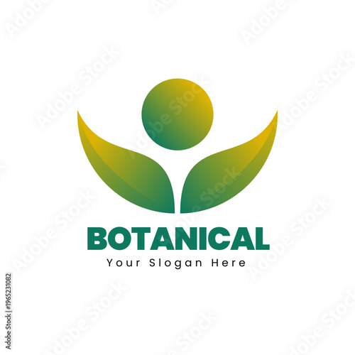 Gradient Modern Leaf Circle Shape Abstract Botanical Logo Design