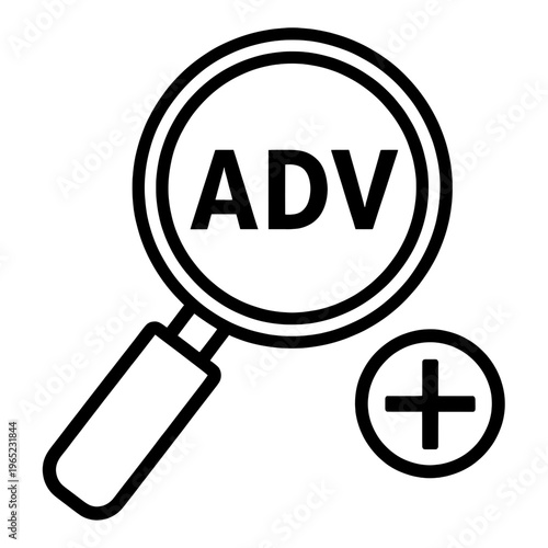 Magnifying Glass Search ADV Line Icon