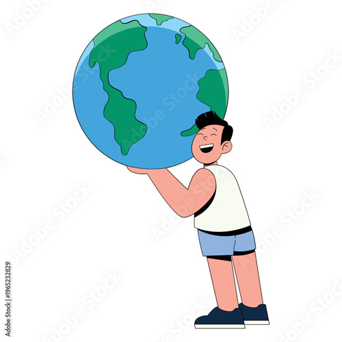 People Holding Earth Illustration