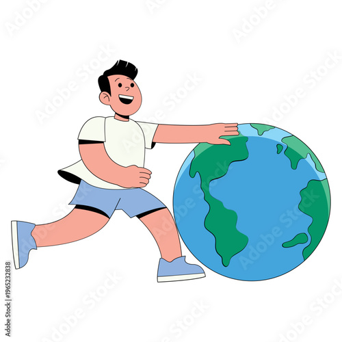 People Holding Earth Illustration