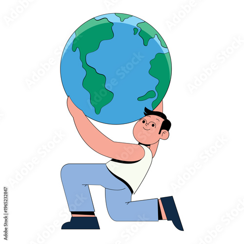 People Holding Earth Illustration