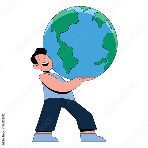 People Holding Earth Illustration