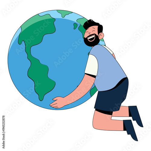 People Holding Earth Illustration