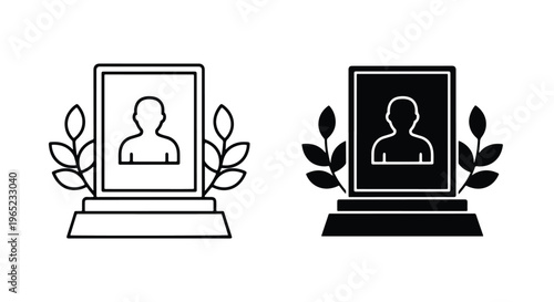 Tombstone vector icon set - logo icons vector set. Blue, Black and white icons