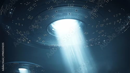 UFOs Hovering Over Ancient Egyptian Pyramids With Light Beams