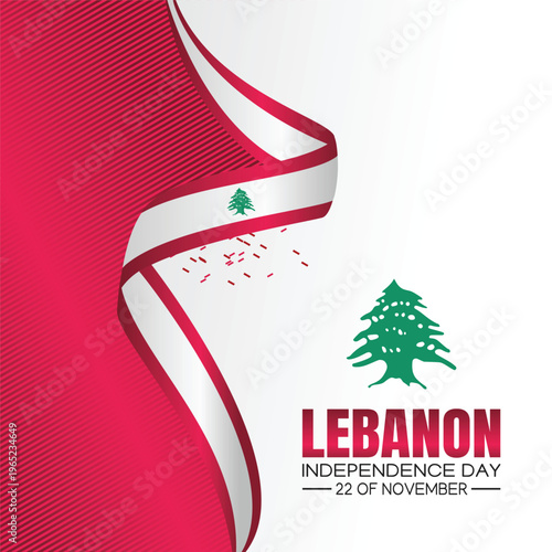 Lebanon independence day celebration with national flag