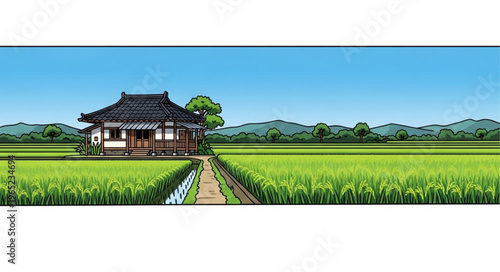 rural landscape with a house