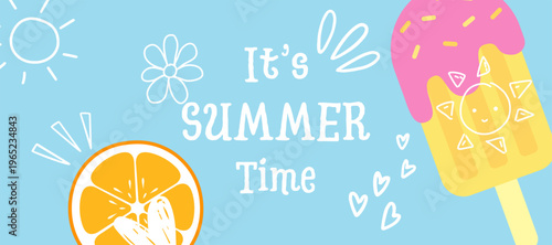 Summer time vector template design. It's summer time 
