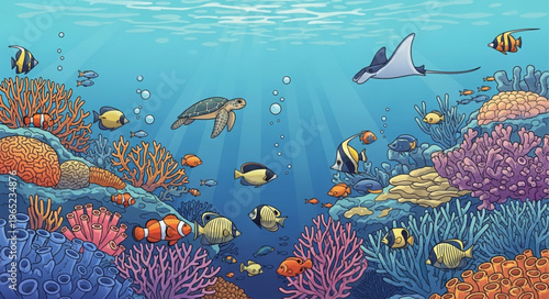 coral reef and fishes