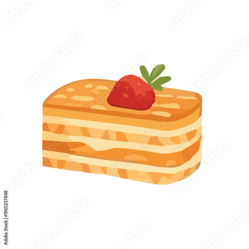 A delicious slice of strawberry cheesecake on a white plate with creamy layers and fresh berries on top