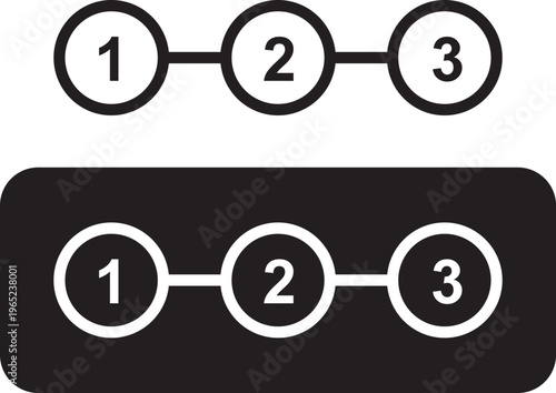 Step by step process icon set