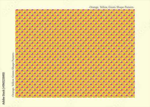 Bright orange background with repeating yellow-green triangular shapes. Pattern feels cheerful, playful, and eye-catching. Ideal for web design, packaging, or fashion backgrounds