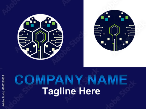 Professional Technology Logo Maker, Vector-Template