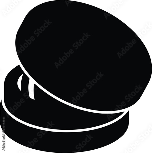Black beret, flat cap, fashion hat, vector icon