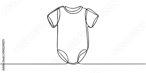 baby onesie continuous one line drawing, Single continuous drawing of baby onesie. Vector editable illustration, Single continuous drawing of baby onesie. Vector editable illustration, baby onesie.