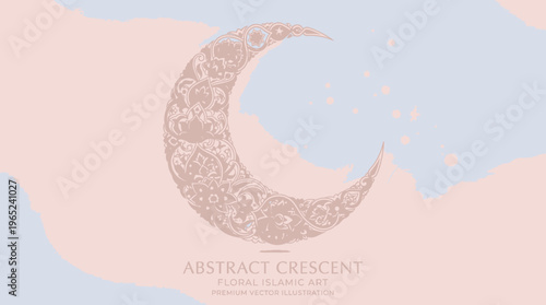 Crescent Moon Illustration with Rustic Texture.
