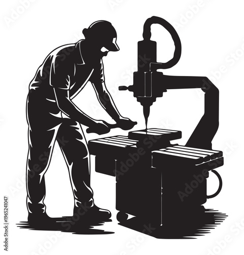  Worker adjusting machine