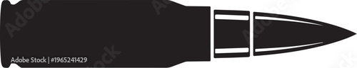 Bullet, ammunition, firearm, vector icon, black, silhouette, weapon