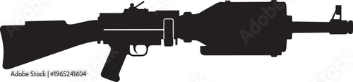Black rifle silhouette, assault rifle icon, gun vector, firearm illustration