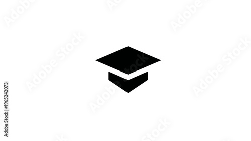 A simple black and white icon depicting a graduation cap, representing education or knowledge