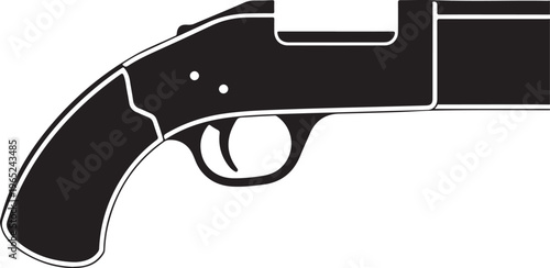 Black, vector shotgun, rifle, gun icon, weapon symbol, monochrome illustration, firearm graphic