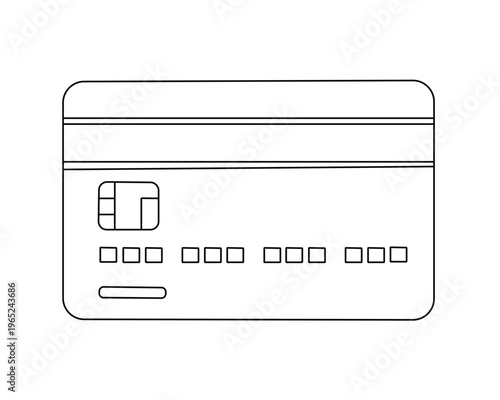 A line drawing of a credit card a for financial or banking concepts