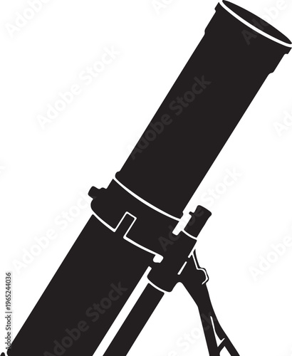 Telescope, astronomy, black, vector, illustration, science, stargazing, space, exploration, tool, equipment
