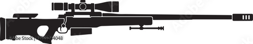 Sniper rifle, black, vector, illustration, firearm, hunting, tactical, scope