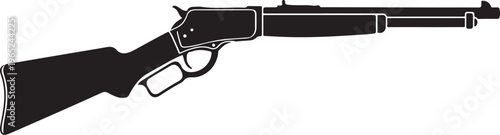 Rifle, gun, firearm, black, vector illustration, hunting, weapon, silhouette