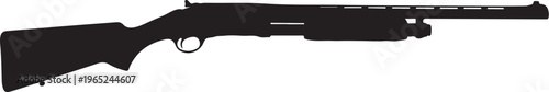 Black shotgun, rifle silhouette, hunting gun, weapon icon