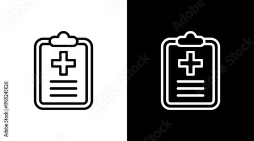 Prescription  White Icon Set Design