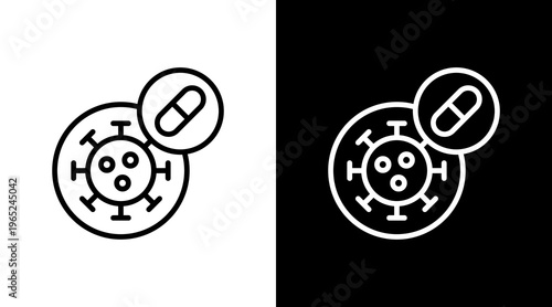 Antibiotic  White Icon Set Design