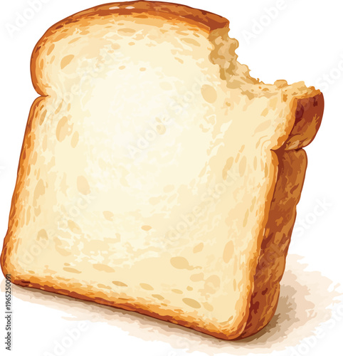 A slice of white bread watercolor illustration