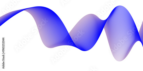 Abstract blue fluid wave 3d flowing ribbon background for modern technology and web design