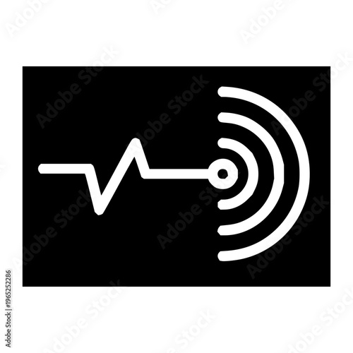 Abstract representation of a waveform signal emanating from a central point, suggesting transmission or energy emission