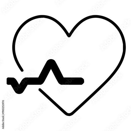 Heartbeat EKG Line Icon symbolizing health, pulse, and medical care