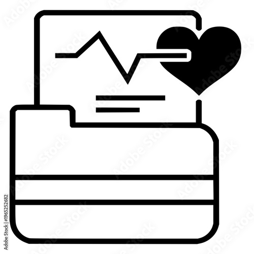 Medical data monitoring and analysis with a heartbeat EKG graph on a paper, symbolizing health and diagnostic technology