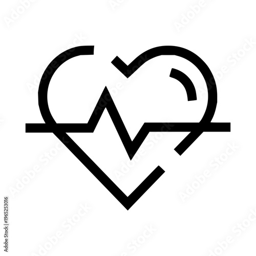 Modern heart pulse line icon representing health and medical care on a clean white background, symbolizing life and vitality