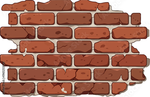 Crumbly brick wall texture with visible mortar and cracks